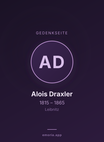 Gedenkportrait von Alois Draxler