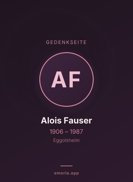 Gedenkportrait von Alois Fauser