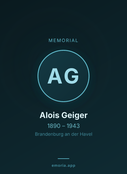 Memorial portrait of Alois Geiger