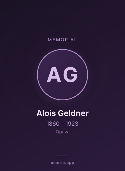 Memorial portrait of Alois Geldner