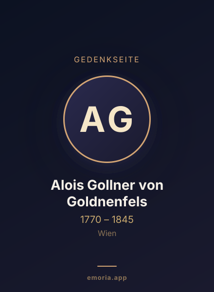 Gedenkportrait von Alois Gollner von Goldnenfels