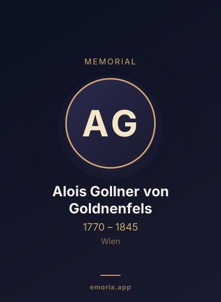 Memorial portrait of Alois Gollner von Goldnenfels