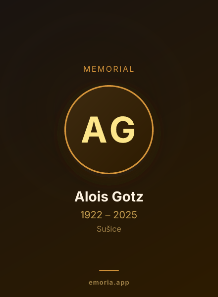 Memorial portrait of Alois Gotz