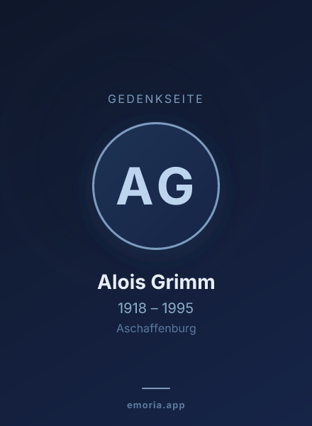 Gedenkportrait von Alois Grimm