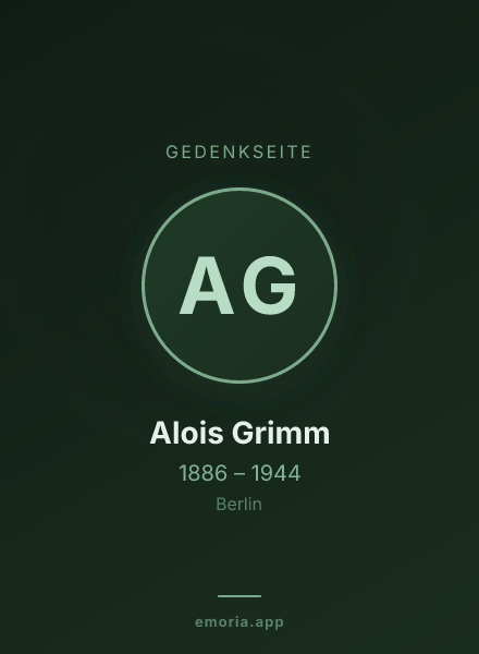 Gedenkportrait von Alois Grimm
