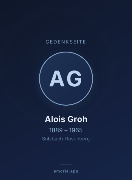 Gedenkportrait von Alois Groh