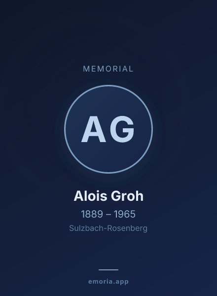 Memorial portrait of Alois Groh