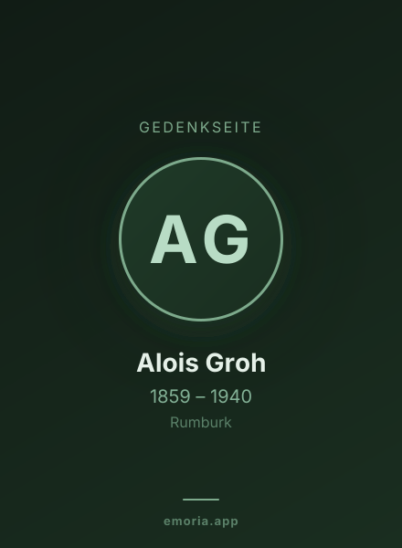 Gedenkportrait von Alois Groh