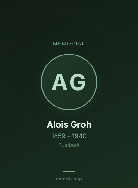 Memorial portrait of Alois Groh