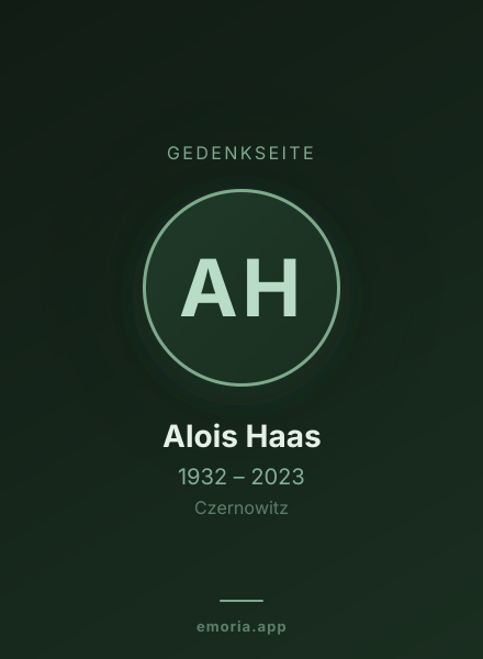 Gedenkportrait von Alois Haas