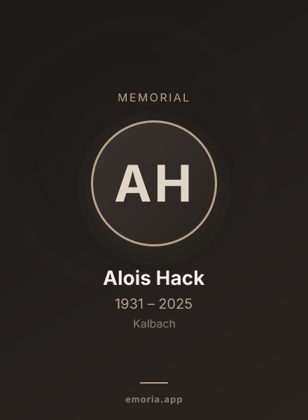 Memorial portrait of Alois Hack