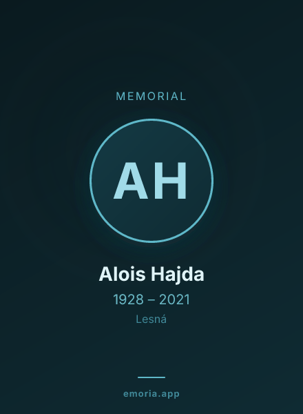 Memorial portrait of Alois Hajda