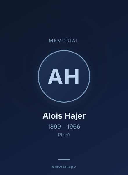Memorial portrait of Alois Hajer