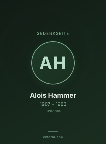 Gedenkportrait von Alois Hammer