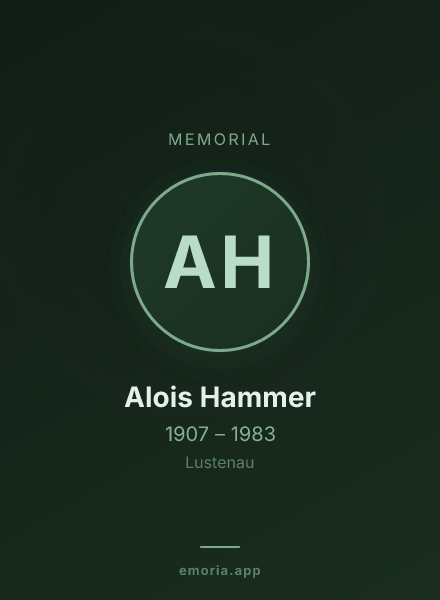 Memorial portrait of Alois Hammer