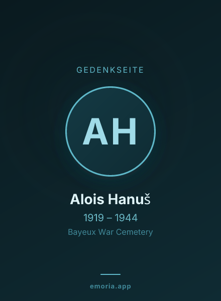 Gedenkportrait von Alois Hanuš