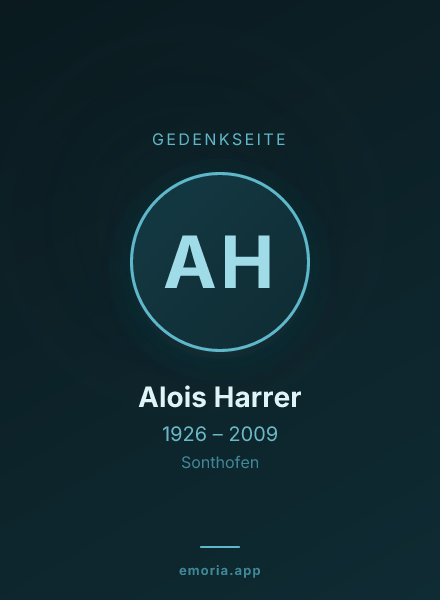 Gedenkportrait von Alois Harrer
