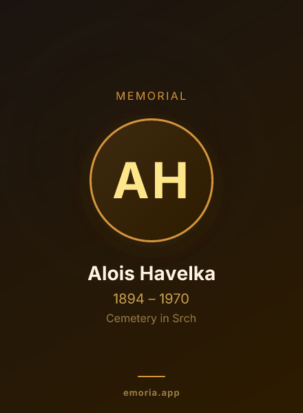 Memorial portrait of Alois Havelka