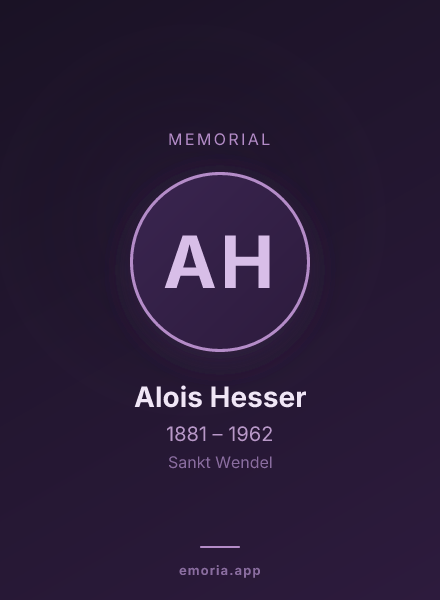 Memorial portrait of Alois Hesser
