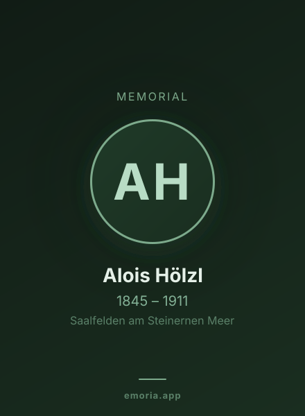 Memorial portrait of Alois Hölzl