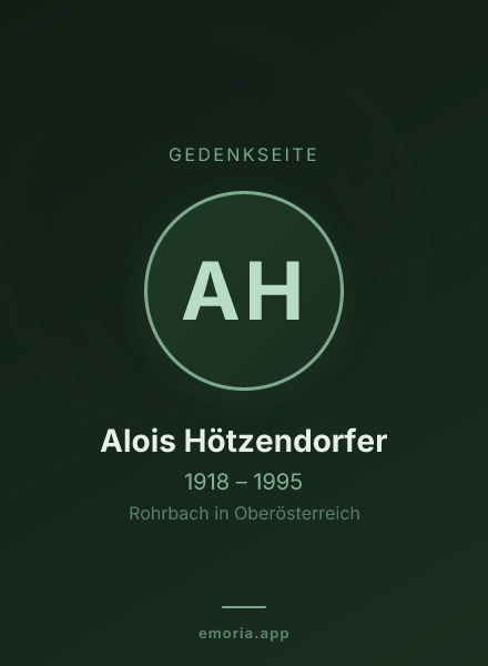 Gedenkportrait von Alois Hötzendorfer