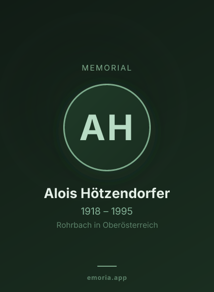 Memorial portrait of Alois Hötzendorfer