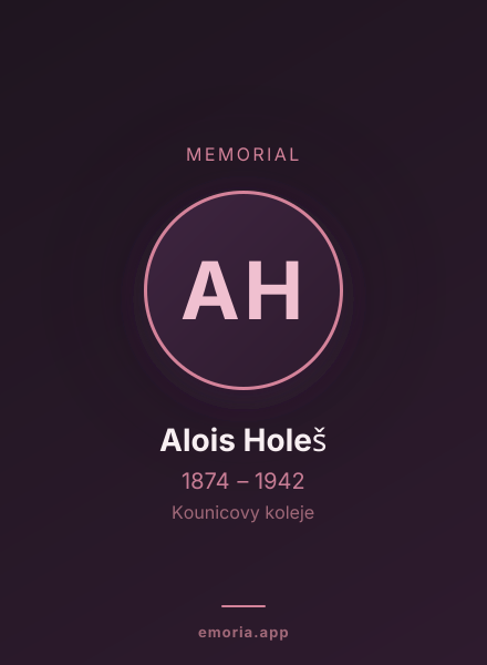 Memorial portrait of Alois Holeš