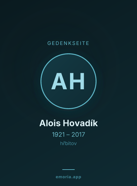 Gedenkportrait von Alois Hovadík