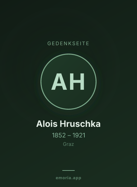 Gedenkportrait von Alois Hruschka