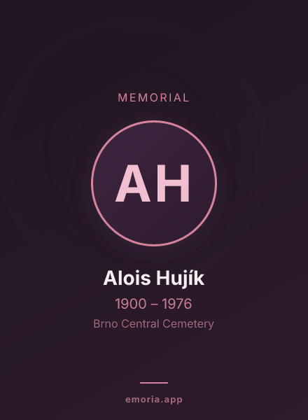 Memorial portrait of Alois Hujík