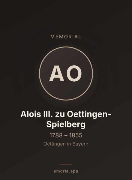 Memorial portrait of Alois III. zu Oettingen-Spielberg
