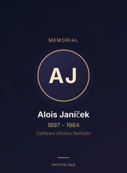 Memorial portrait of Alois Janíček