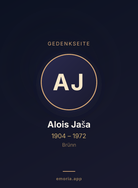 Gedenkportrait von Alois Jaša