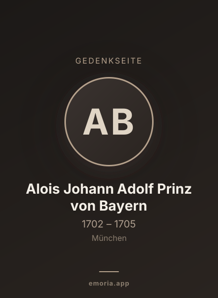 Gedenkportrait von Alois Johann Adolf Prinz von Bayern