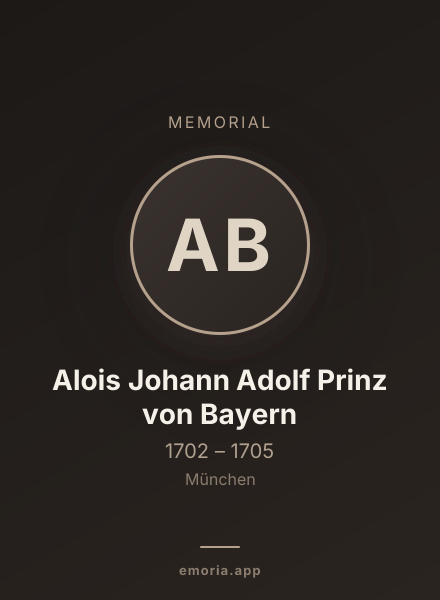 Memorial portrait of Alois Johann Adolf Prinz von Bayern