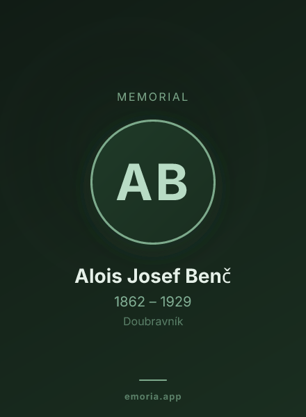 Memorial portrait of Alois Josef Benč