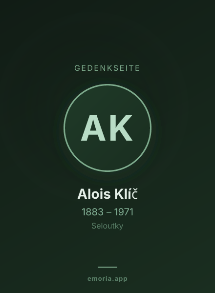 Gedenkportrait von Alois Klíč