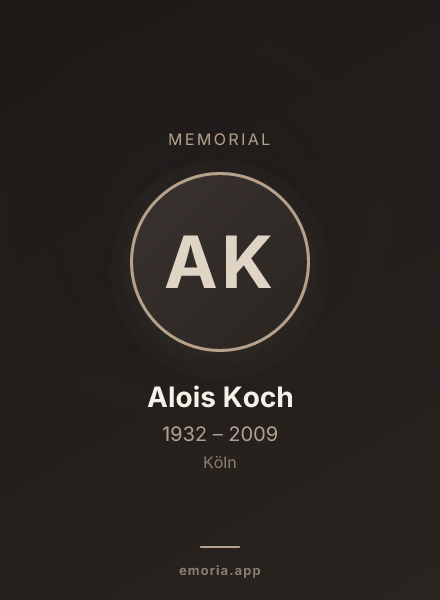 Memorial portrait of Alois Koch