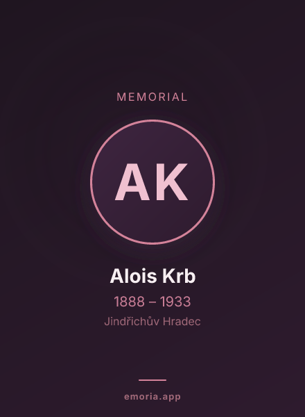 Memorial portrait of Alois Krb