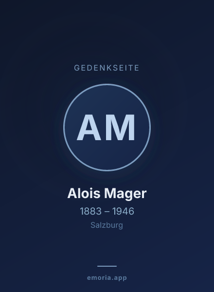 Gedenkportrait von Alois Mager