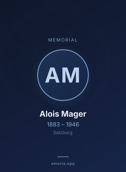 Memorial portrait of Alois Mager