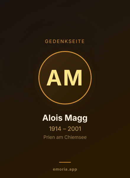 Gedenkportrait von Alois Magg