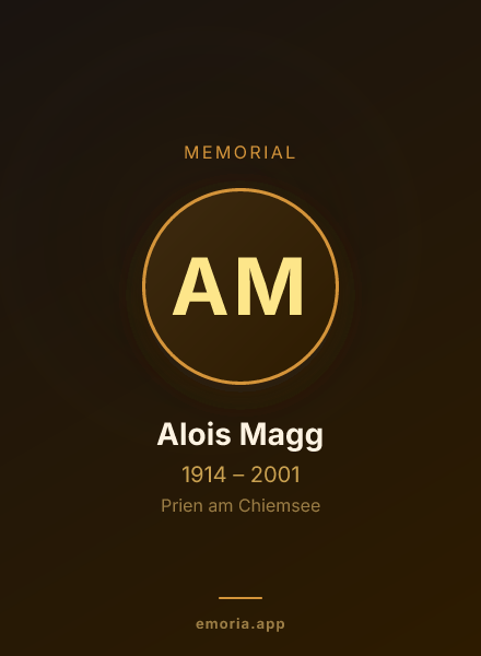 Memorial portrait of Alois Magg