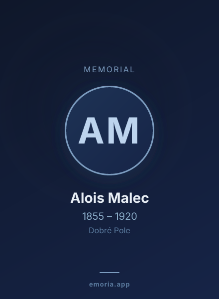 Memorial portrait of Alois Malec