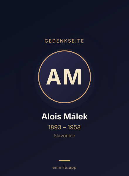 Gedenkportrait von Alois Málek