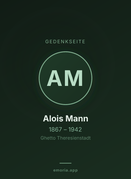 Gedenkportrait von Alois Mann