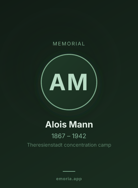 Memorial portrait of Alois Mann