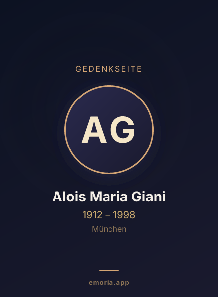 Gedenkportrait von Alois Maria Giani