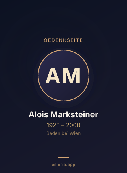 Gedenkportrait von Alois Marksteiner
