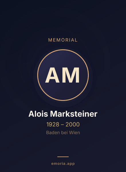 Memorial portrait of Alois Marksteiner
